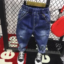 Модные джинсы для мальчиков детские хлопковые штаны для мальчиков детские брюки повседневные штаны для мальчиков от 2 до 6 лет