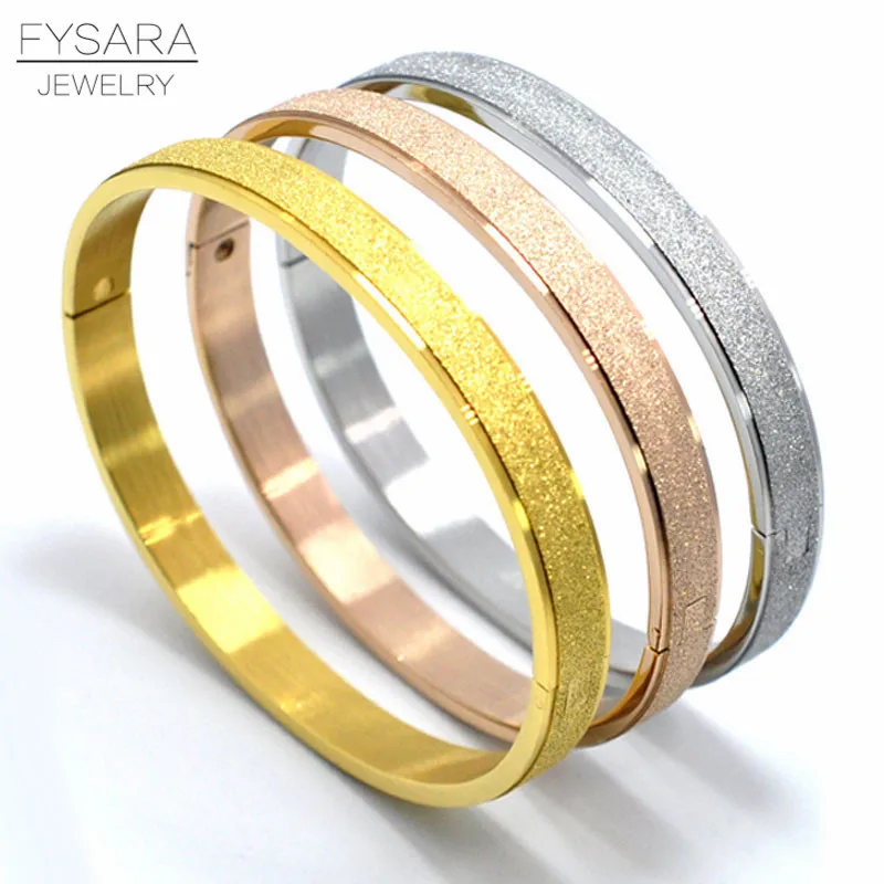 

FYSARA Fashion Jewelry Luxury Couple Bracelets & Bangles Grind Arenaceous Frosted Bracelets For Women Men Classic Cool Jewelry