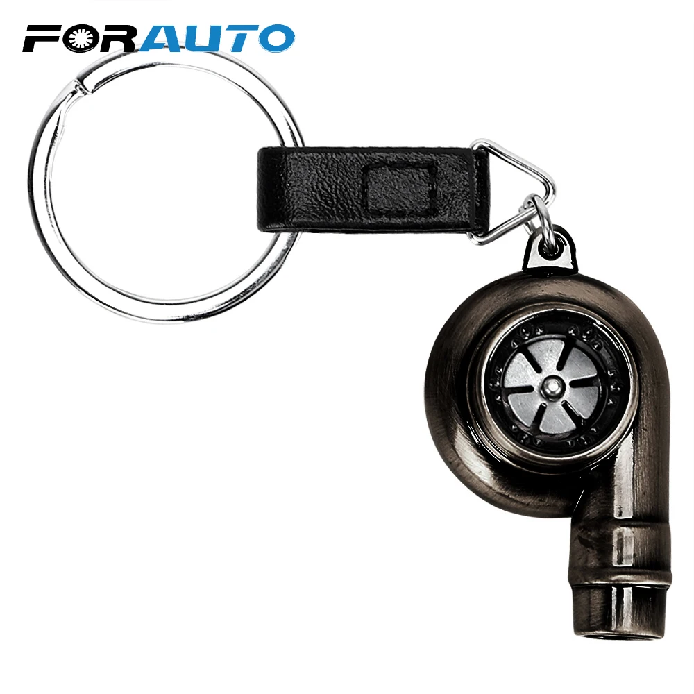 

FORAUTO Keychain Keyring Key Chain Metal Auto Part Model Car Turbo Turbocharger Turbine Shape Car Accessories Real Whistle Sound