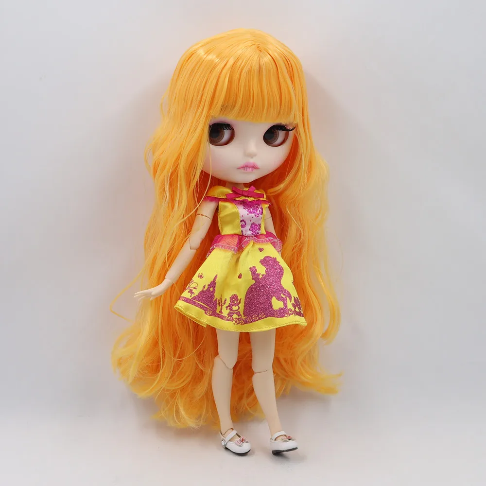Кукла Blyth nude 1/6 № BL0577 кукла с белой кожей и желтыми прямыми волосами и матовым лицом