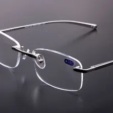 Очки для чтения без оправы из алюминиевого сплава для женщин и мужчин старше HD линзы из смолы очки для пресбиопии Gafas De Lectura reader