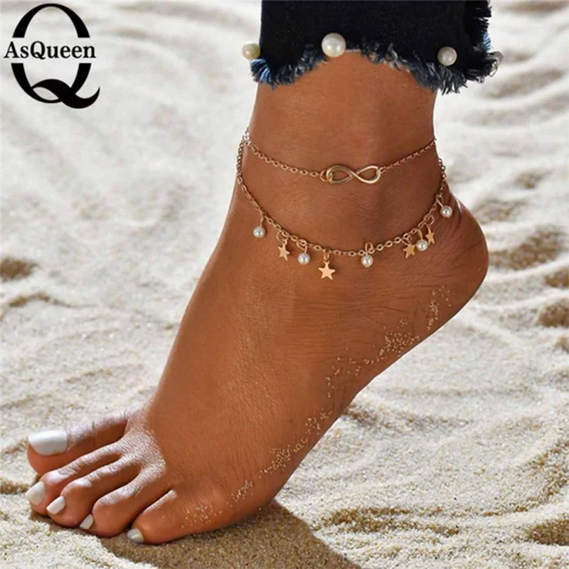 3 шт./компл. в богемном стиле Орел пайетки Сандалеты с перепонкой на лодыжке для Для женщин модные золотые Цвет ножной браслет на ногу пляжные аксессуары для ног оптом
