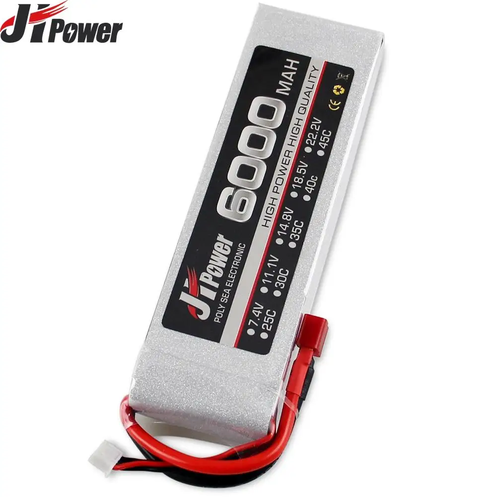 

Jhpower 11.1V 6000mAh 35C 3S T Plug Lithium Battery For RC Car Lithium Polymer Battery Remote Control Toy Car Battery