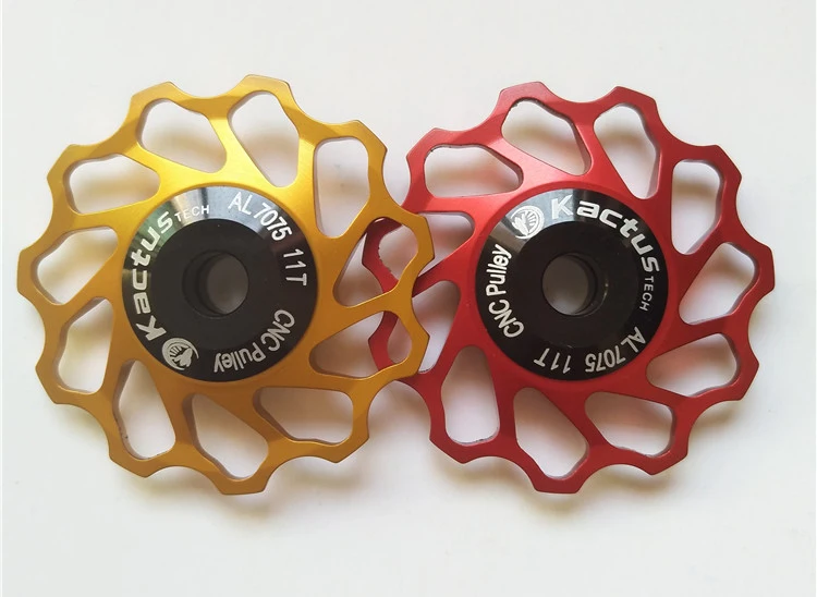 6 bestgia 9g 11T AL7075-T6 CNC Machined Bicycle Rear Derailleur Pulley Jockey Wheel Bike with Steel Bearing Cycling Jockey Wheel Pully 456MM