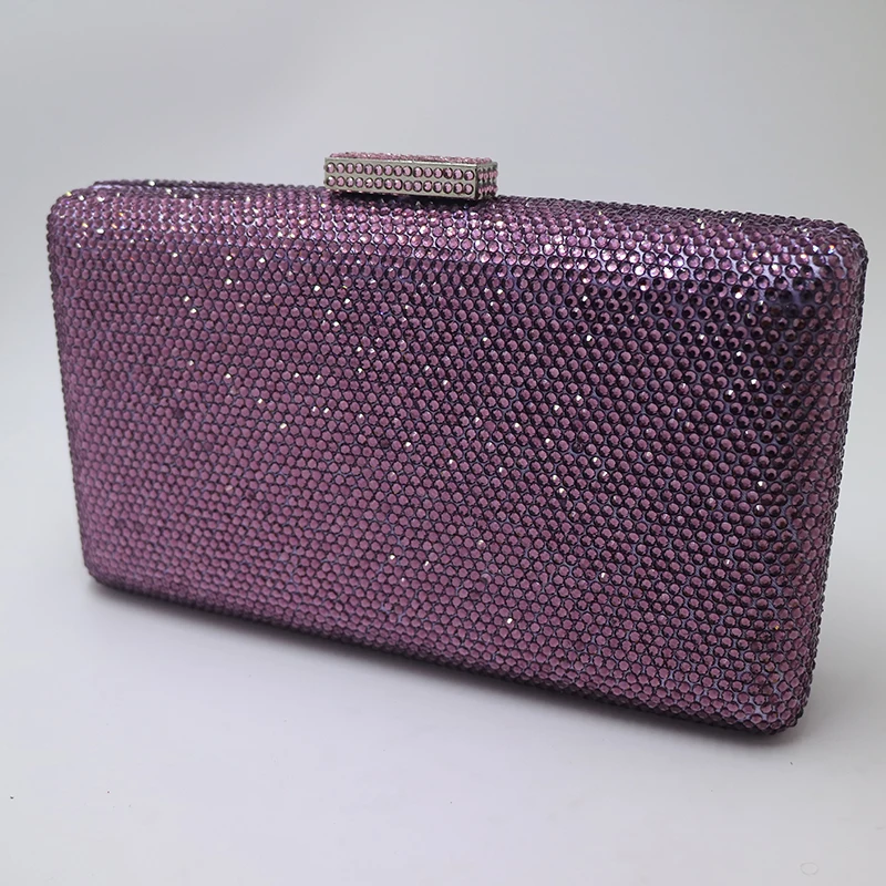 Королевский Соловей фиолетовый жесткий футляр чехол кристалл клатчи и вечерние сумки для женщин подходящие туфли и платье