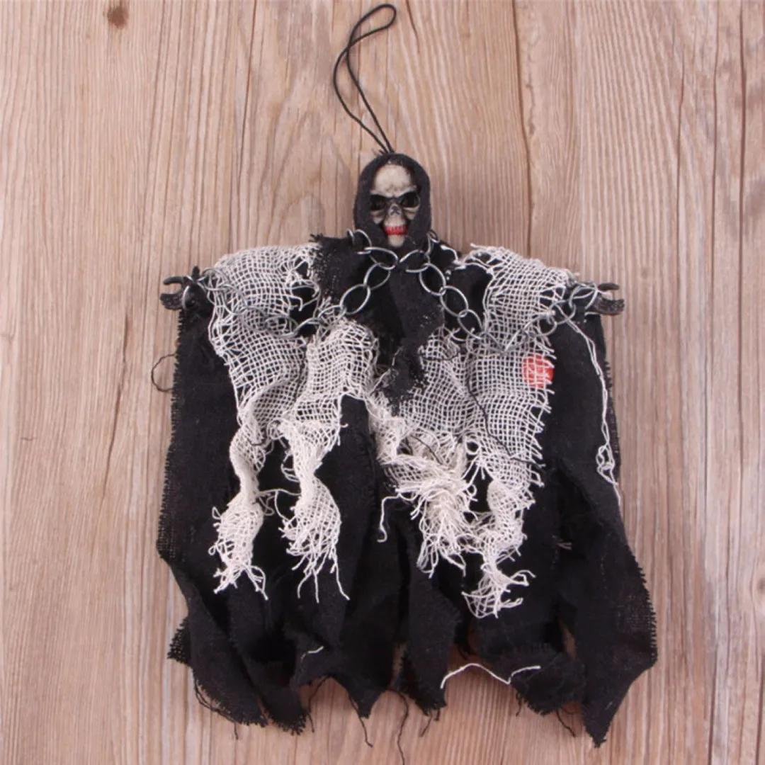 JX-LCLYL Halloween Party Bar Prop Decoration Voice Activated Hanging Skull Skeleton Ghost