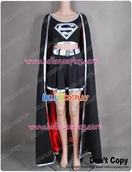 

DC Comics Evil Supergirl Cosplay Costume Super Girl Black Dress H008