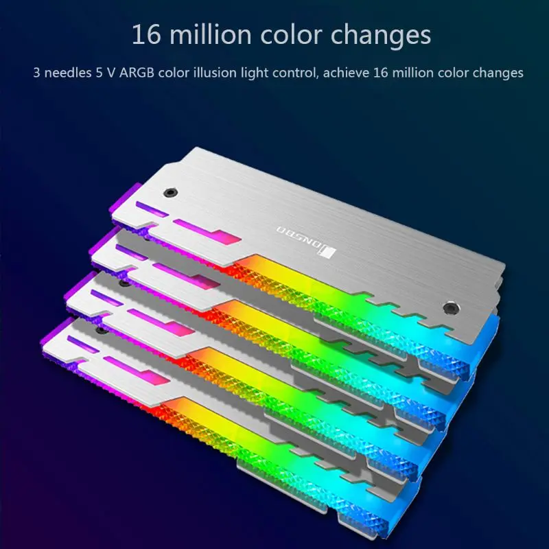 NC-3 охладитель памяти светящийся охлаждающий жилет RGB красочные изменения света автоматически Алюминиевый радиатор рабочего стола теплоотвод ОЗУ