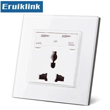 Настенная розетка с кристаллами и стеклянной панелью, двойной usb-порт для зарядки 2.1A-2100mA, настенное зарядное устройство, адаптер 10 А, розетка для ЕС/Австралии/Великобритании/США, розетка