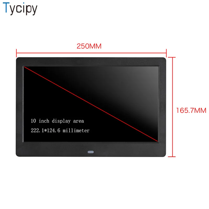 Tycipy 10 дюймовая цифровая фоторамка 1024*600 HD светодиодный видео Дисплей