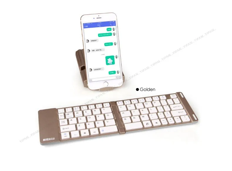 B. O. W мини-клавиатура, Беспроводная bluetooth складная алюминиевая клавиатура с подставкой для планшетов телефона, Автоматическое включение/выключение