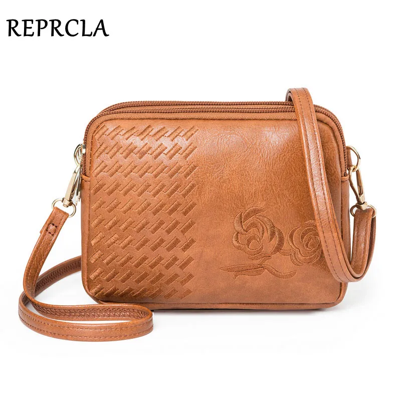 REPRCLA جديد ثلاثة المقصورات Crossbody حقائب للنساء الأزياء حقيبة كتف صغيرة التطريز حقائب سيدات مصمم محفظة