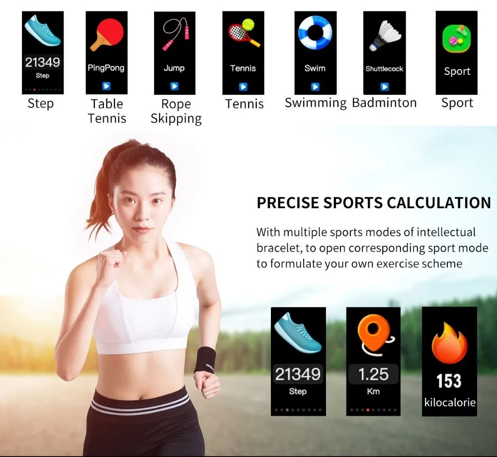 COXRY Color Smart Watch Woman Sport Watch Electronic SmartBand Heart Rate Water Resistant Fitness Tracker Watch Women Wristband