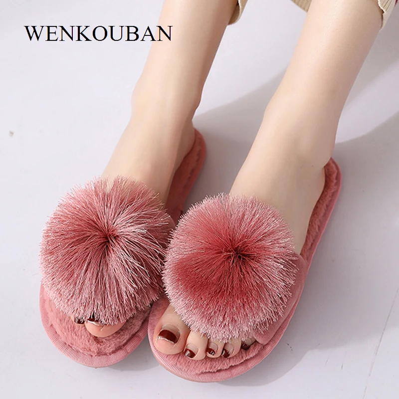 

Women Slippers Winter Fur Indoor Slippers Female Warm Plush Shoes Ladies Soft Home Slippers Zapatos Mujer 2020