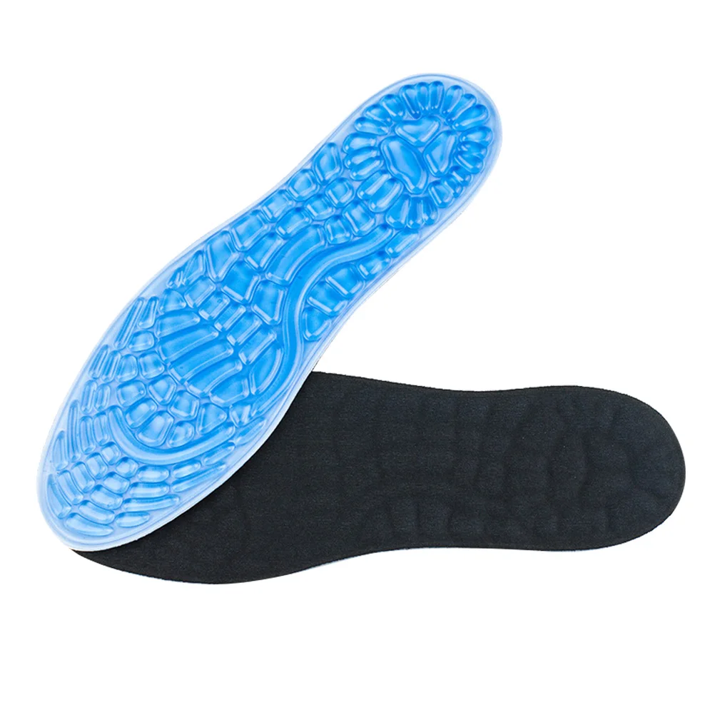 1 Pair Gel Insoles Sweat-absorbing Breathable Shock Absorption Insoles Heel Cushion Shoe Pads for Sports Training Running