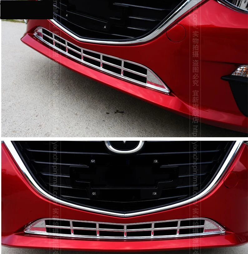 

ACCESSORIES FIT For mazda AXELA 2014 2015 CHROME FRONT LOWER BUMPER GRILL MESH COVER MOLDING GRILLE TRIM INSERT GARNISH GUARD