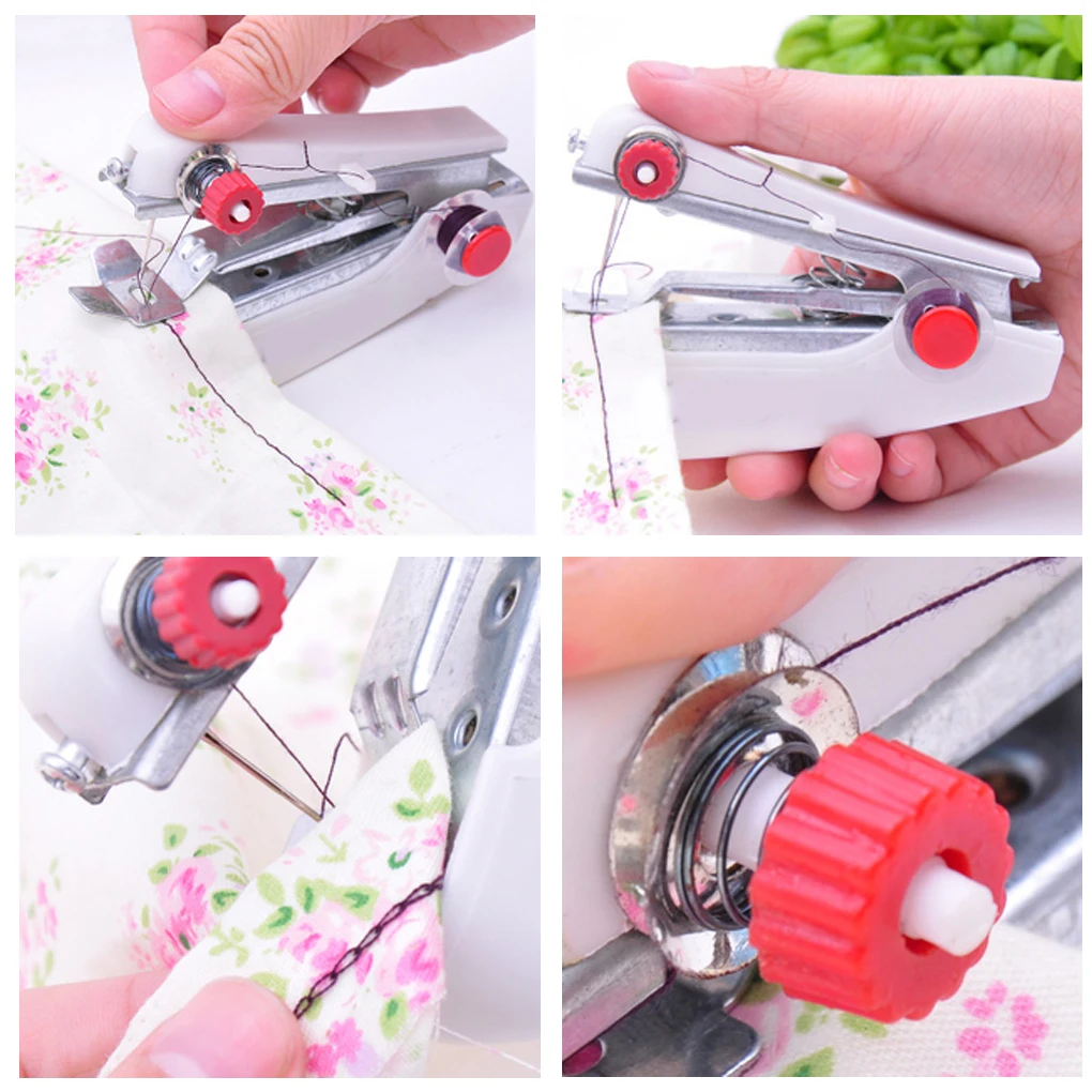 

Mini Portable Handheld Sewing Machines Stitch Sew Needlework Cordless Clothes Fabrics Sewing Machine Stitch Set
