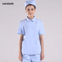 Maleand женский врачей взять небольшой разделение костюм короткие медсестра аптека комбинезоны для девочек летние Стоматологическая одежда белое пальт