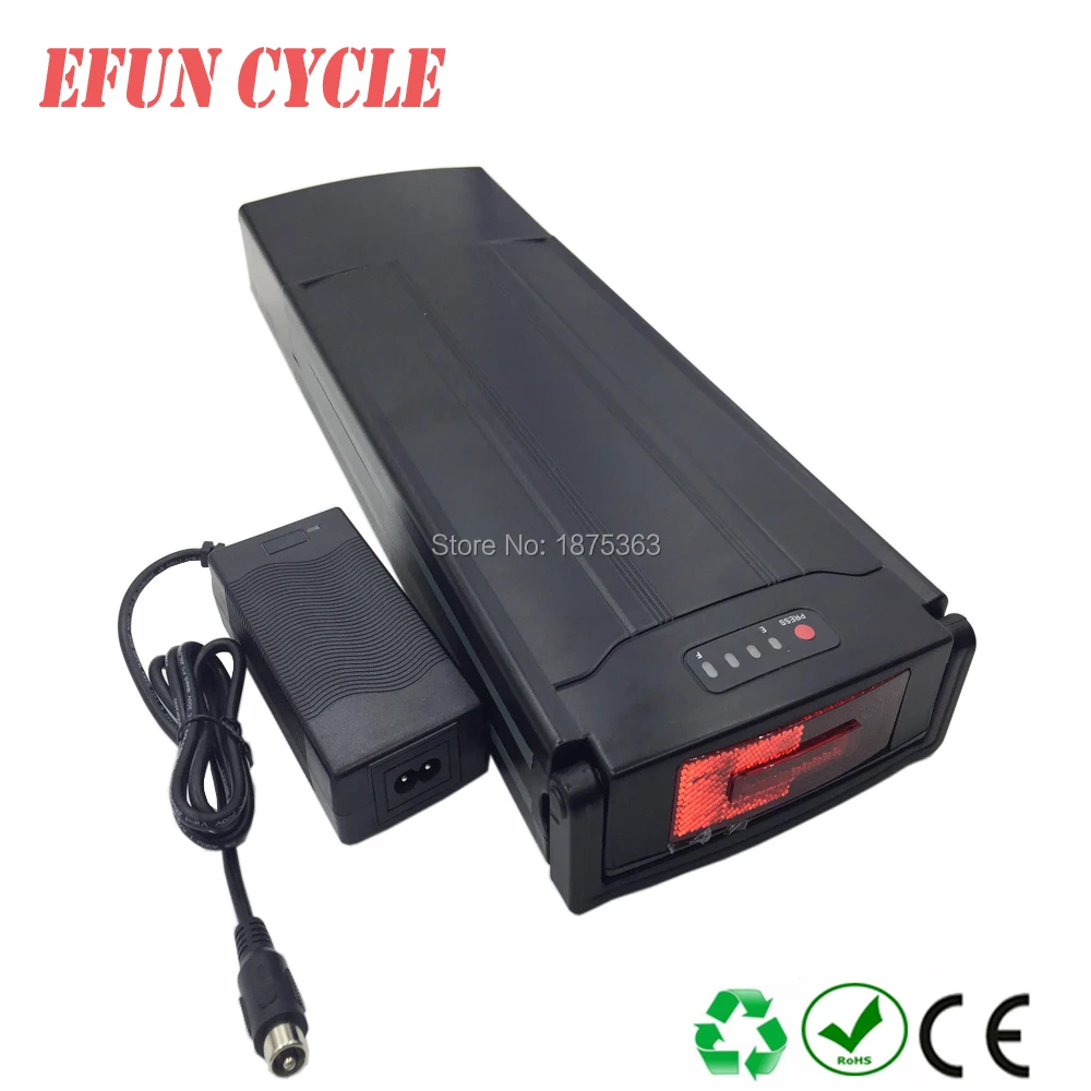 

36V 12.8Ah rechargeable Lithium ion ebike battery rear rack battery pack