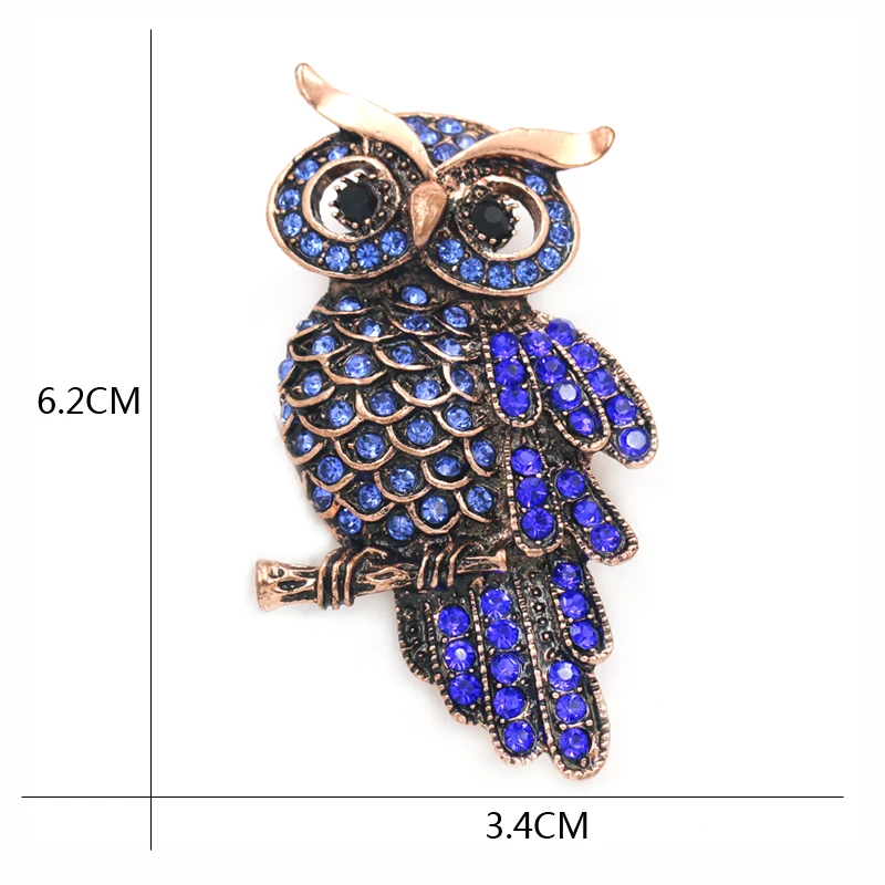 Женская Брошь в виде совы WEIMANJINGDIAN Синие стразы Прямая продажа с фабрики|pins for