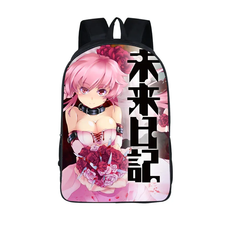 Future Diary Mirai Nikki Backpack Anime School bags For Teenagers Students Book Bags Cartoon Schoolbag Travel Backpacks