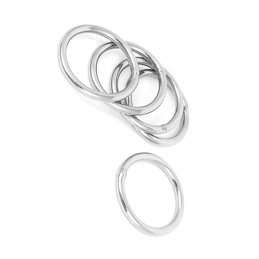 

Practical Boutique 30mm x 3mm Stainless Steel Webbing Strapping Welded O Rings 5 Pcs