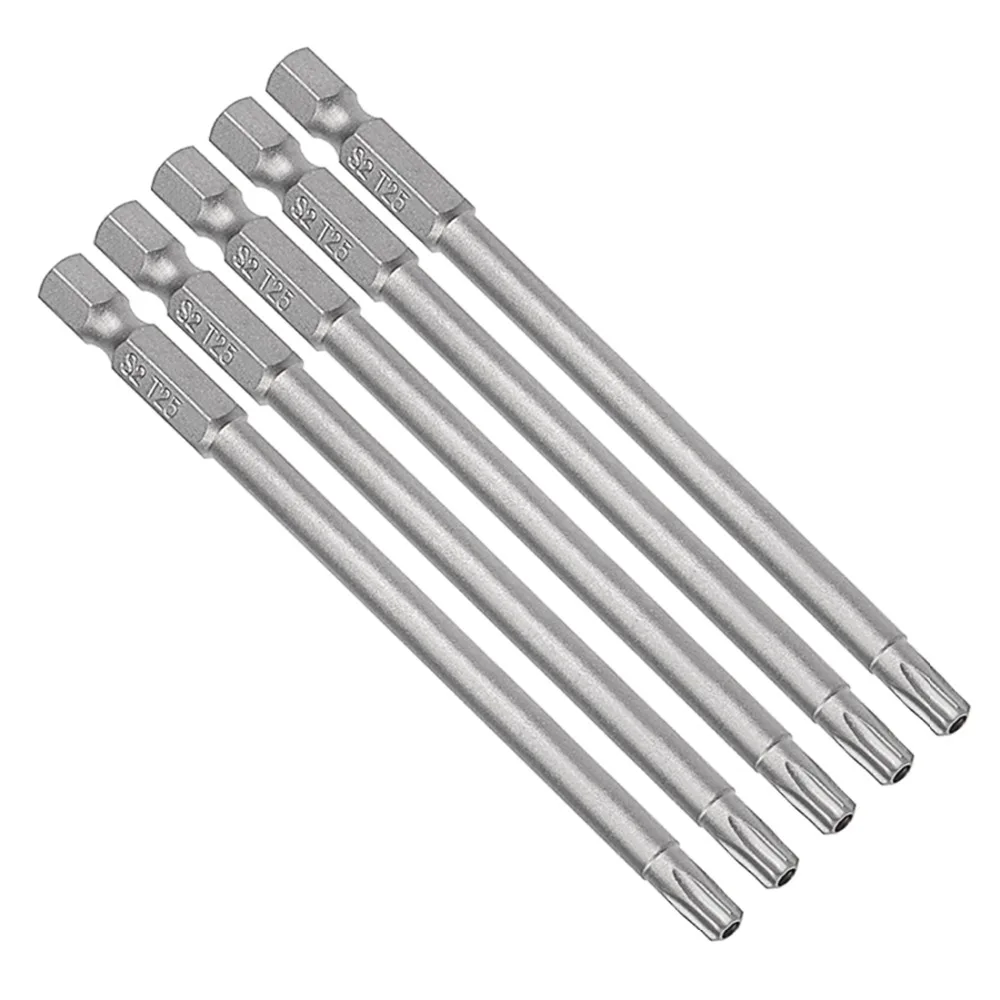 Aexit Torx-Schraubendreher-Bits T5 – 5 Stück, 1/4" Sechskantschaft, 1,4 Mm Spitze, 50 Mm Länge, Magnetisch