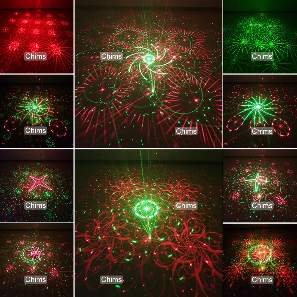 Chims RGB сценический светильник лазерный светильник для вечеринки 96 узор лазерный проектор светодиодный красочный DJ музыка рождество диско шоу танец DJ клуб