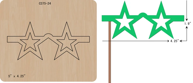 

New Mask, card, star Wooden die Scrapbooking C-375-24 Cutting Dies