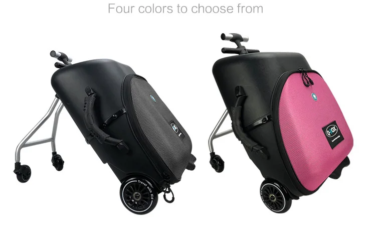 Lazy rolling luggage baby car cabin travel suitcase trolley case on wheels for kids sit on luggage carry-ons labor-saving box