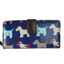 Women Men Scottie Dog Oilcloth Long Purse Coin Wallet Handbag Clutch Hand Bag L1109