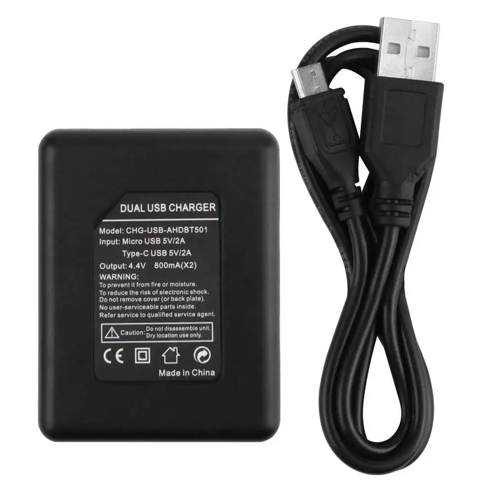 Dual Port Slot AHDBT-501 Battery Charger For GoPro Hero 6 5 Black Camera With USB Cable For Go pro Hero6Hero5 Black Accessories (12)