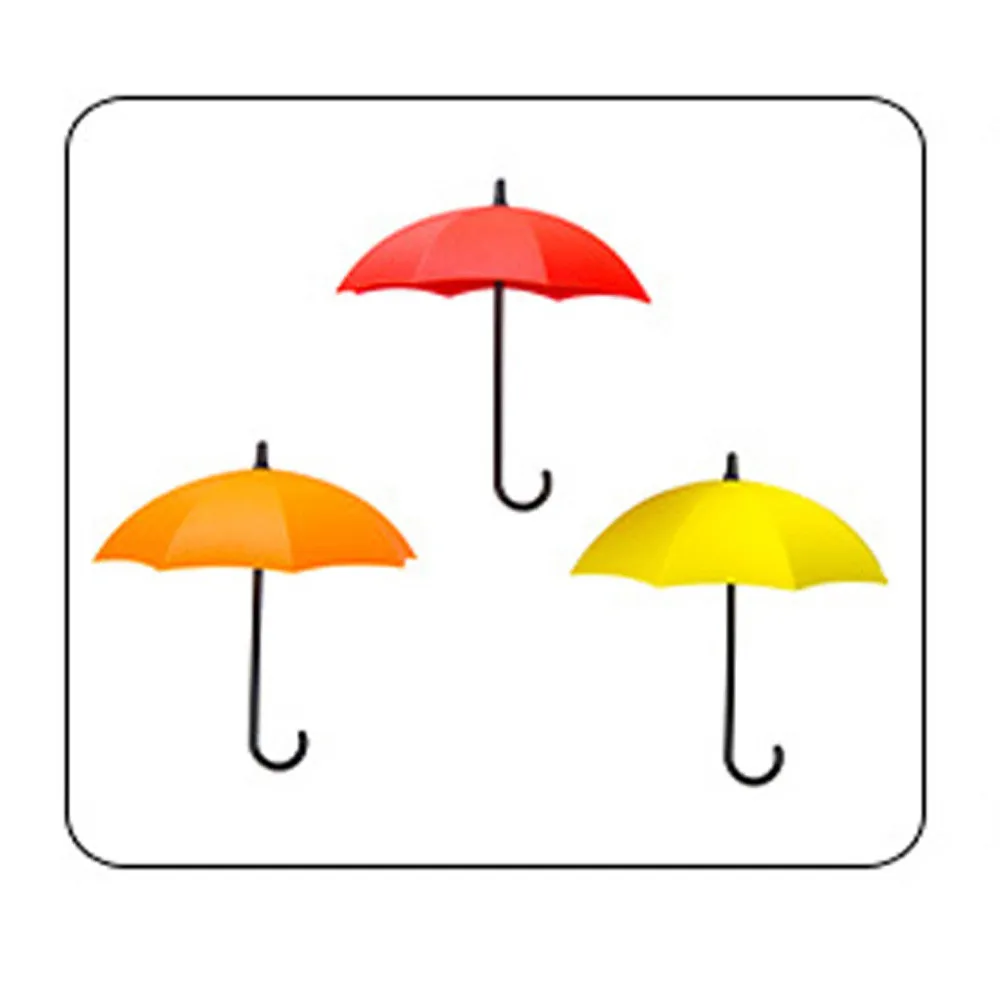 3 шт./компл. Ключница настенная вешалка крючок милый зонтик Форма креативный настенный метизы, крючки, станок и прочный Домашний Органайзер для комнаты# Лис - Цвет: 3PC