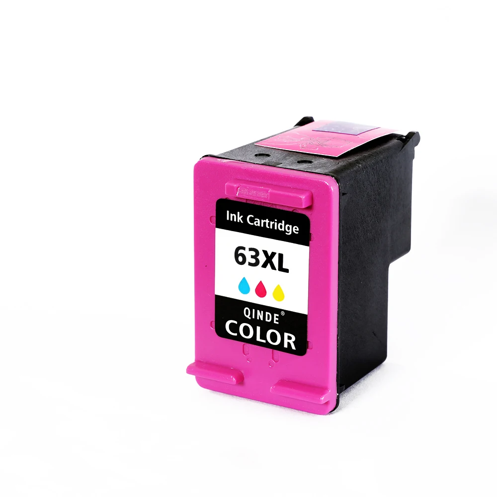 Qinde для hp 63 XL пополнен картридж Замена 63XL Deskjet 1112 2130 3630 3632 Officejet 3830 4652 зависть 4516