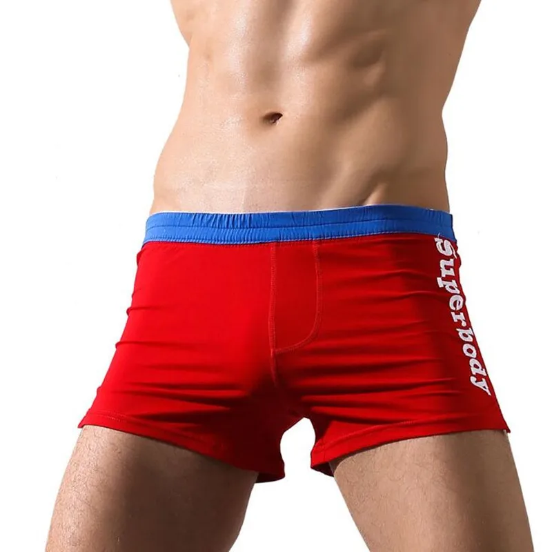 

New SUPERBODY Men's boxer cotton solid shorts Low-rise home shorts Pajama fashion boxer