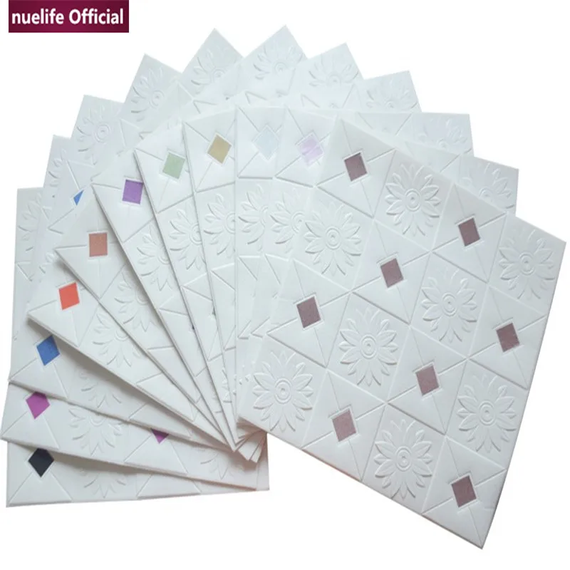 

3d geometric pattern soft package wallpaper restaurant kitchen study living waterproof anti-collision bedroom foam wall stickers