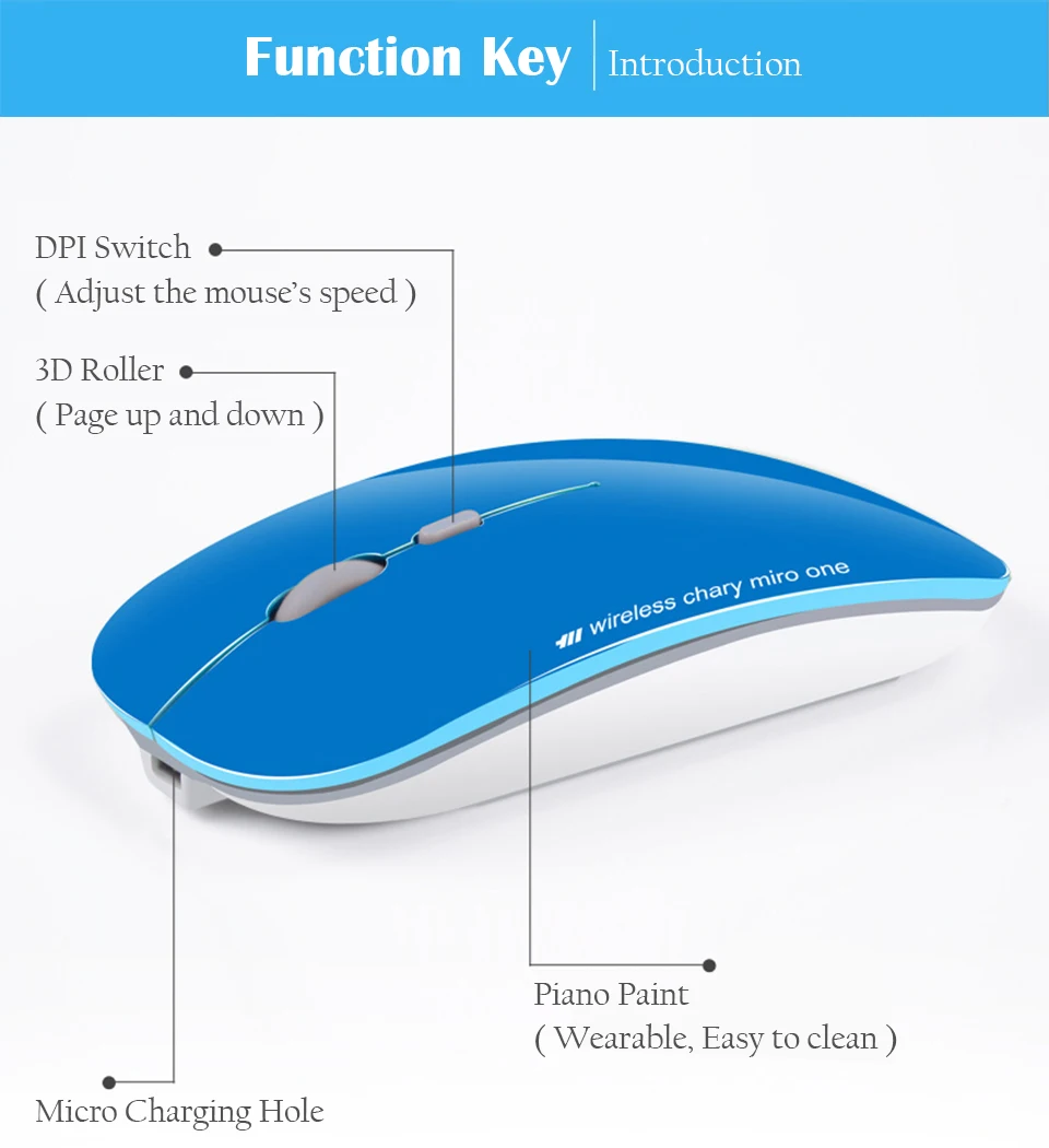 Тонкая беспроводная компьютерная мышь с бесшумной кнопкой 2400 dpi USB перезаряжаемая мышь 2,4 GHz N5 для девочек и женщин для ПК и ноутбука