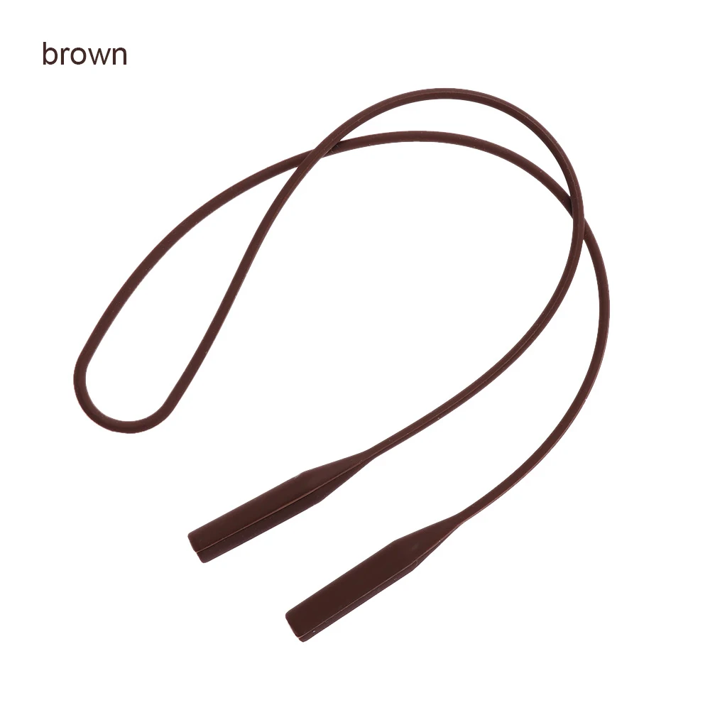 1/2 шт Регулируемая силиконовая цепочка для солнцезащитных очков очки цепь очки ремни очки аксессуары эластичные Нескользящие веревки - Цвет: brown