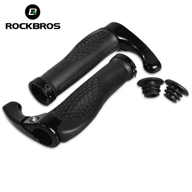 ROCKBROS دراجة هوائية مقبض مقود دراجة مريح المضادة للانزلاق المطاط القبضات قفل على غطاء دراجة المقود MTB الطريق دراجة أجزاء