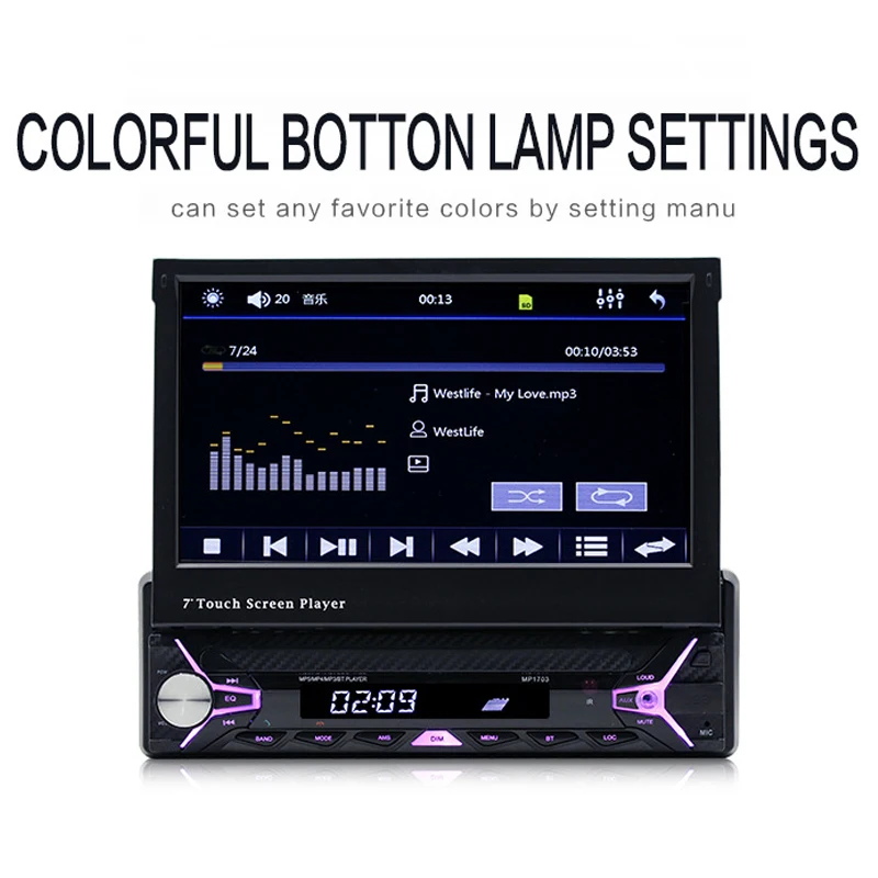 Best 7 Inch Single Car MP5 2018 Auto High Definition Reversing Rear View Bluetooth MP3 Card Radio Instead of Car CD Player DVD Player 1
