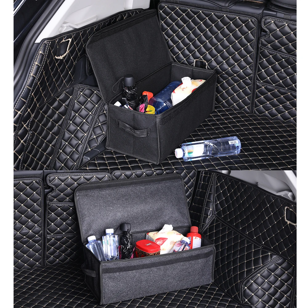 Buendeer 47*20*19 см органайзер для багажника автомобиля большая вместительность многофункциональная войлочная внутренняя сумка для путешествий аккуратная коробка для стайлинга автомобиля корзина
