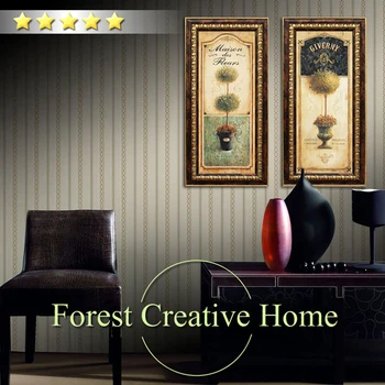 

Britain style classic wall Impression painting flower mural 2pcs pictures bedroom home decor print art canvas painting