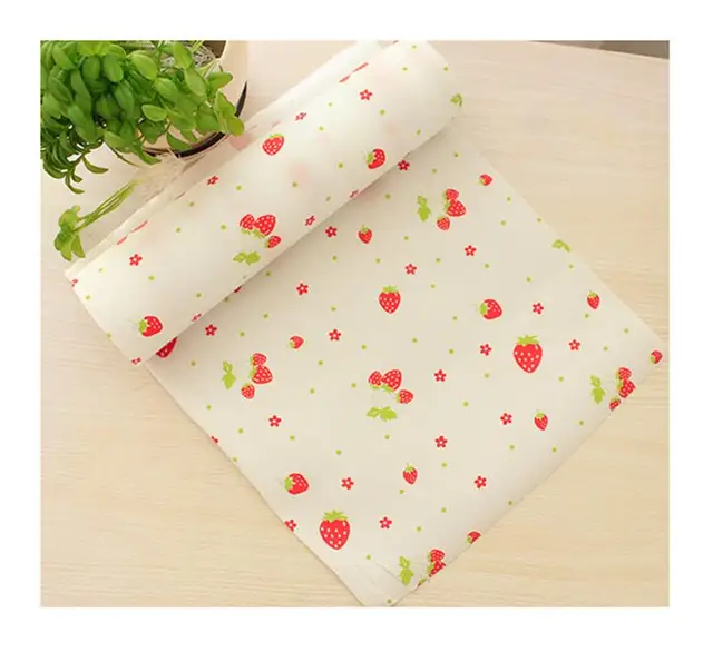 Zhide Lovely Small Strawberries Pattern Non Adhesive Shelf Paper Drawer Linerin Mats & Pads
