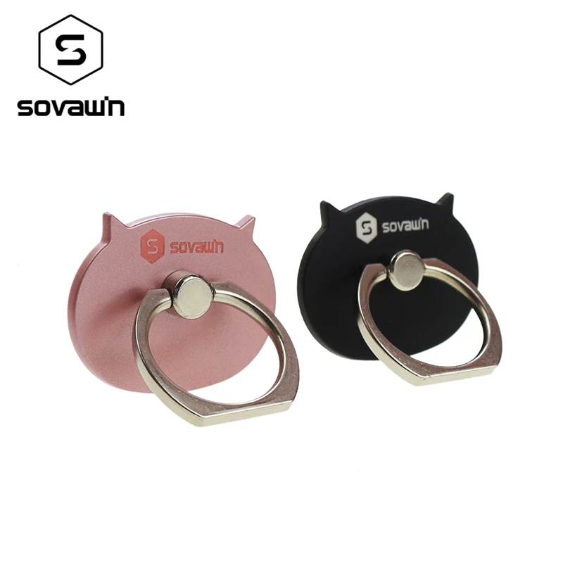 

Sovawin Strong Stick Cat Style Metal Finger Ring Back Holder Hook 360 Rotating Mount Mobile Phone Universal Stand for Any Phone