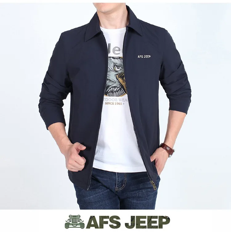 AFS JEEP Brand Clothing jaquetas Мужчины Весна и Осень Turn Down Воротник Куртки и Пальто 140