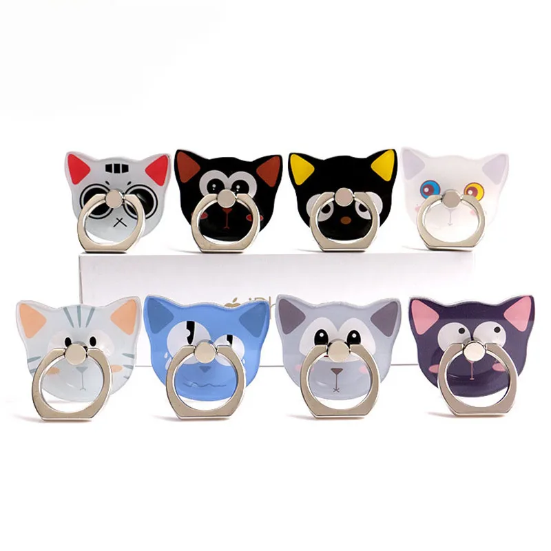 

10pcs/lot Hot Sales 10 Piece Universal Quality ABS Mobile Phone Holder Ring Lovely Cartoon cat Phone Holder Ring Support