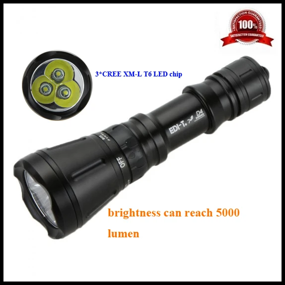 

Top Quality 3*XM-L T6 5000LM 8-Mode LED Diving Flashlight Torch Brightness Waterproof 60m White Light LED Torch