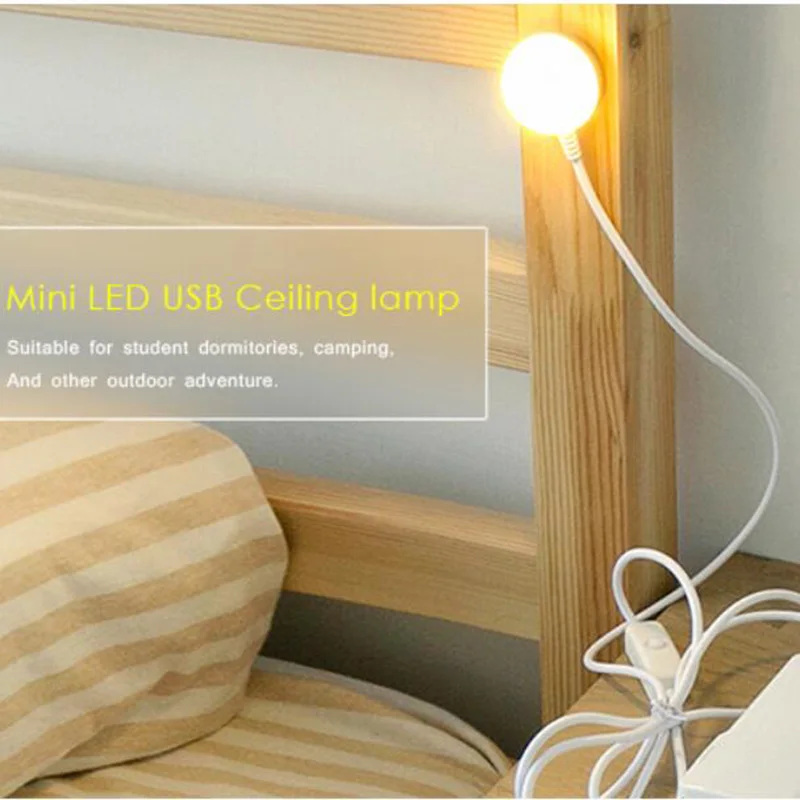 

Mini Emergency Atmosphere USB LED Night lights Camping Book Desk Reading Ceiling lamp Gift Toys For Notebook PC With Switch