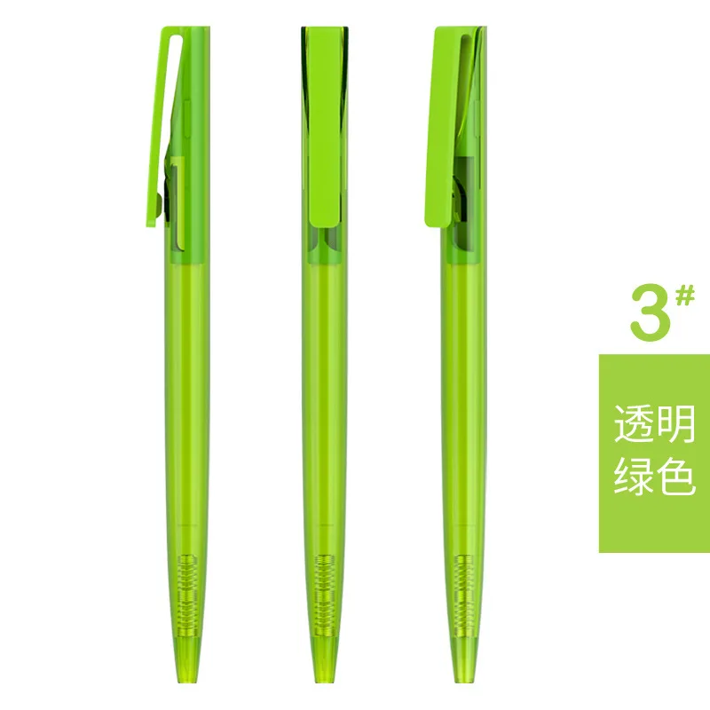 3pcs BZNVN Jane wholesale color press ballpoint pen plastic transparent advertising custom printed logo | Канцтовары для офиса и