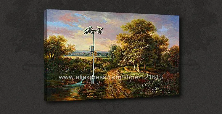 Free Shipping Cctv Graffiti Box Canvas Banksy Art Oil Paintings Free Shipping Cctv Graffiti Box Canvas Banksy Art Oil Paintings Asian Wall Painting Black White Clical Background In Calligraphy
